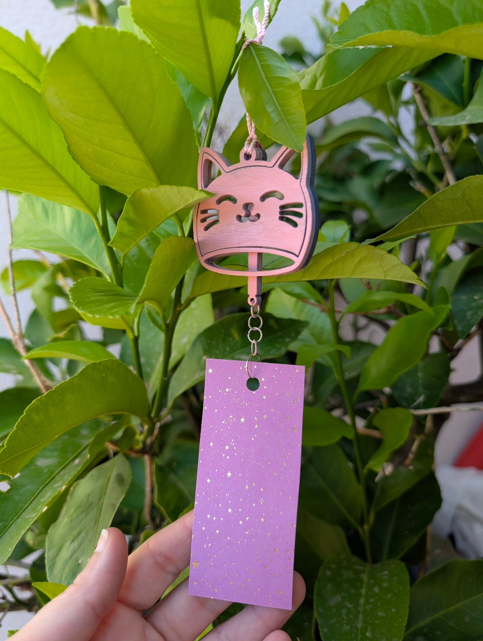Fūrin en bois thème chat